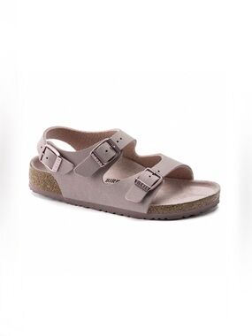 Birkenstock Roma‎ Kids Sandal Shoe, Birkibuc Lavender Blush, Size 2T/EU 34